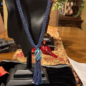 Elegant Blue Beaded Necklace